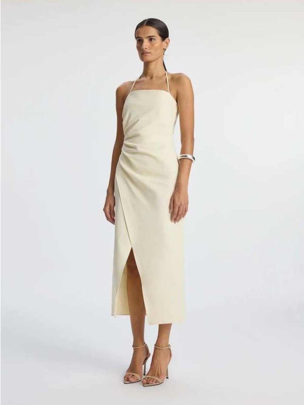 A.L.C. Charlotte Halter Midi Dress in Vanilla Cream, MSRP $595 Size 4